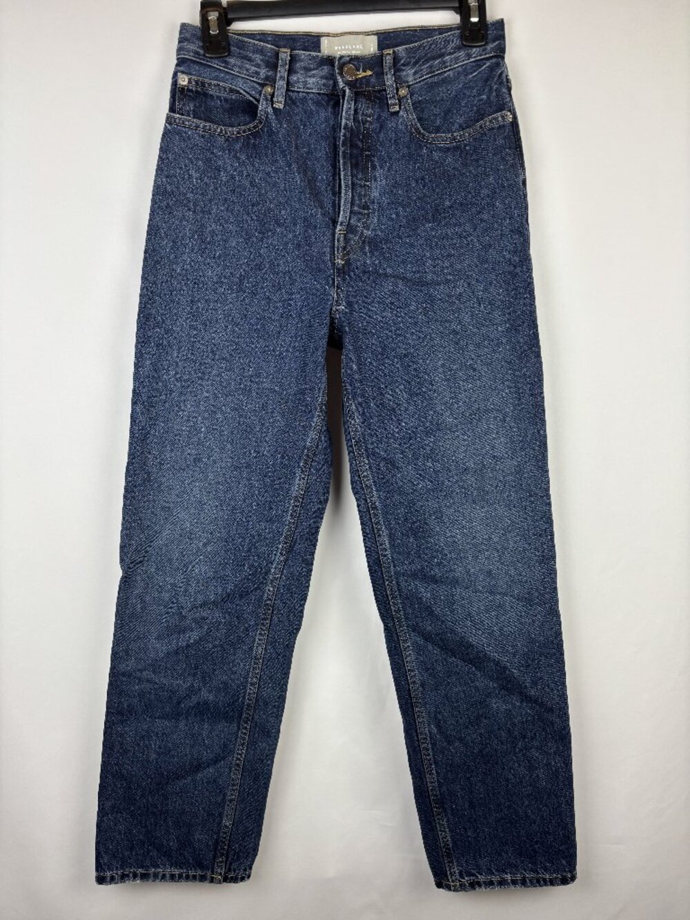 25 Everlane 90's Way High Straight Leg Jeans High Rise Medium Blue Wash Denim